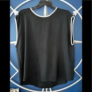 Forever 21 Plus Blouse Top Shirt ‎ Black White Career Basic Sleeveless 0X XL